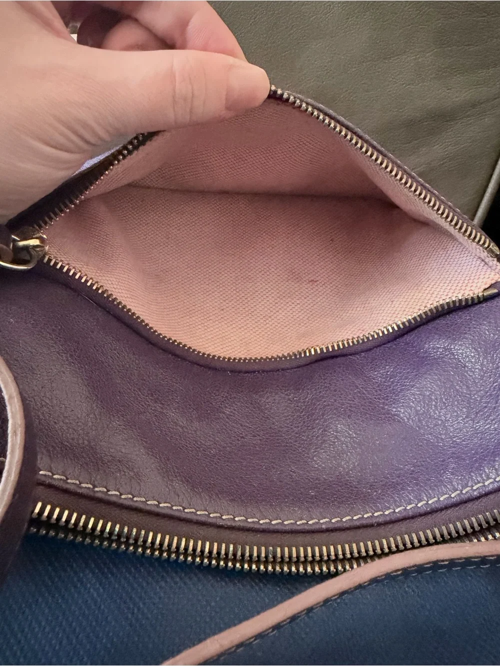Dooney & Bourke Plum Leather Crossbody Bag with Brass Plaque
